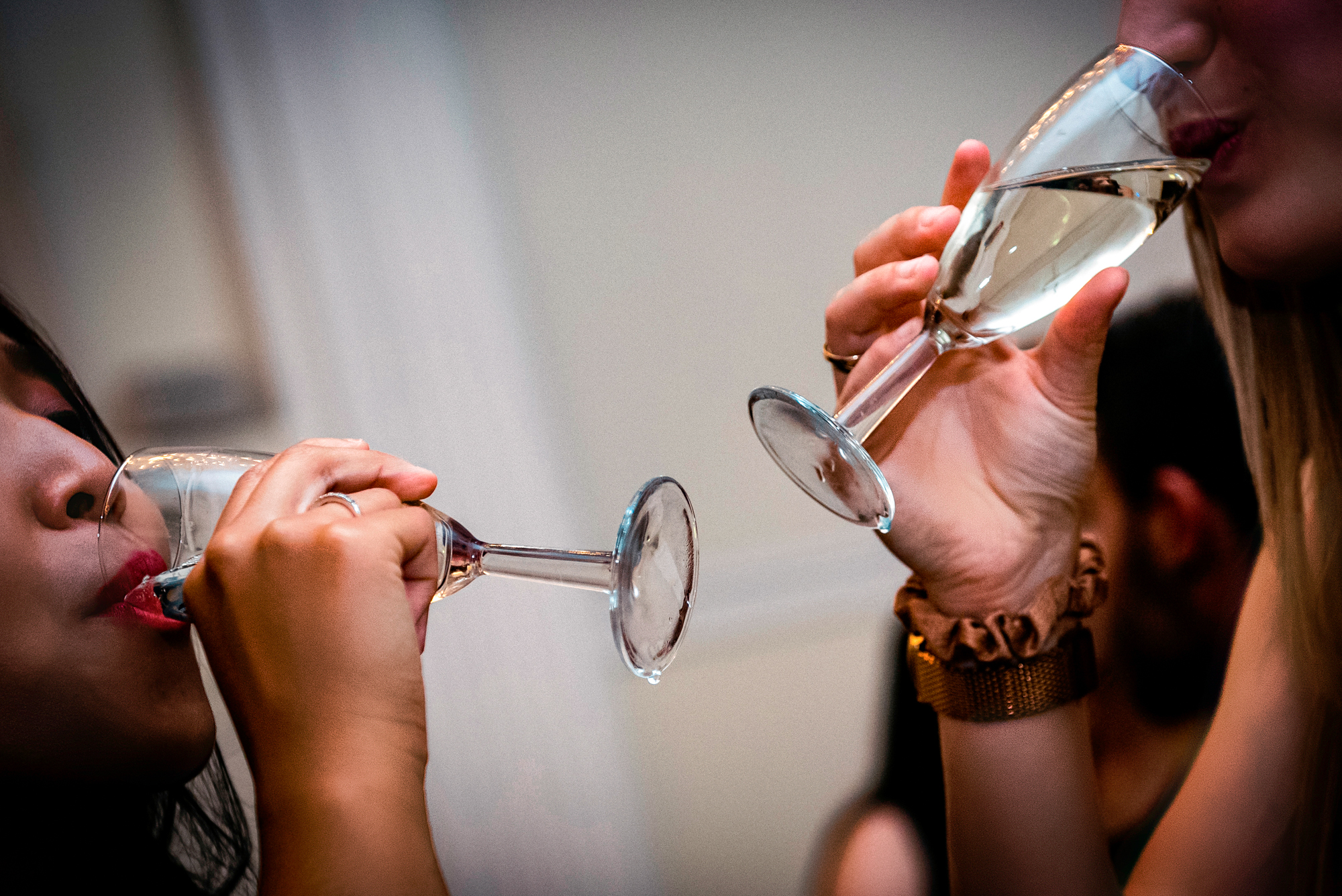 Guests drinking champagne during the Galenicals Awards evening in Bristol.