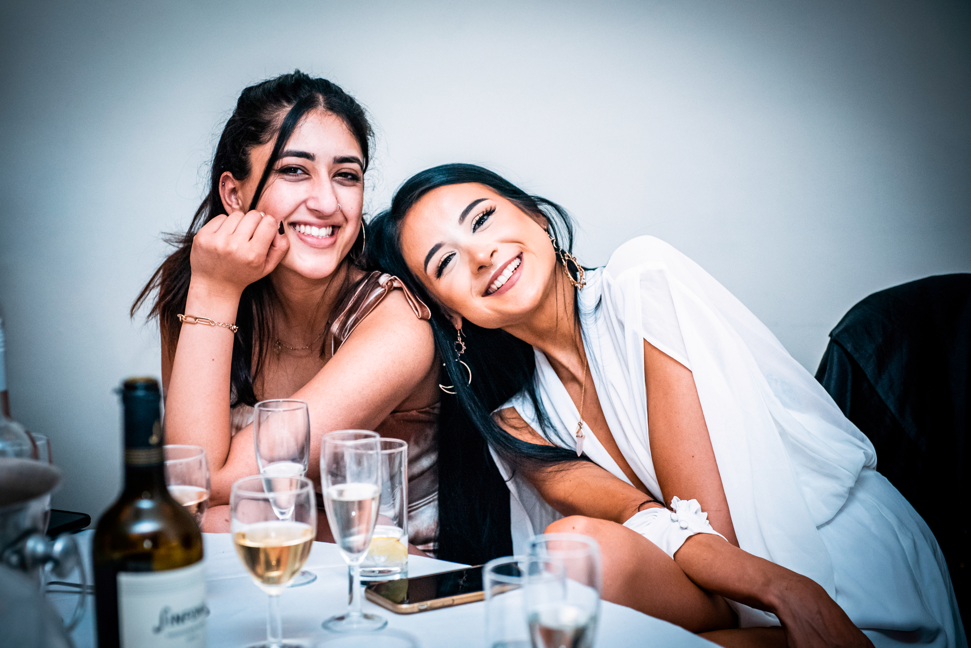 Two guests smiling together at the Galenicals Awards dinner in Bristol Grand Hotel.