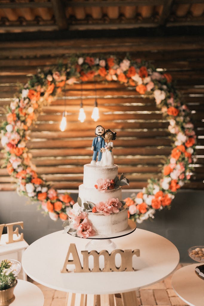A Wedding Cake on a Table