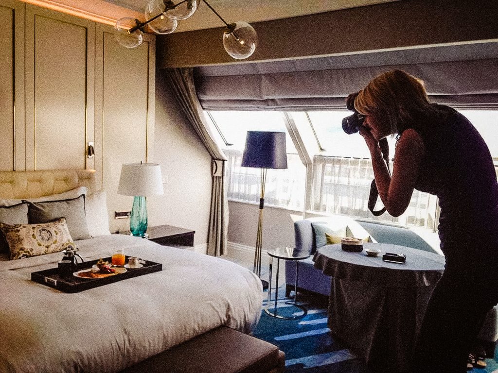 Eszter from Emerald Photo UK is photographing food at Ritz Hotel in Budapest.