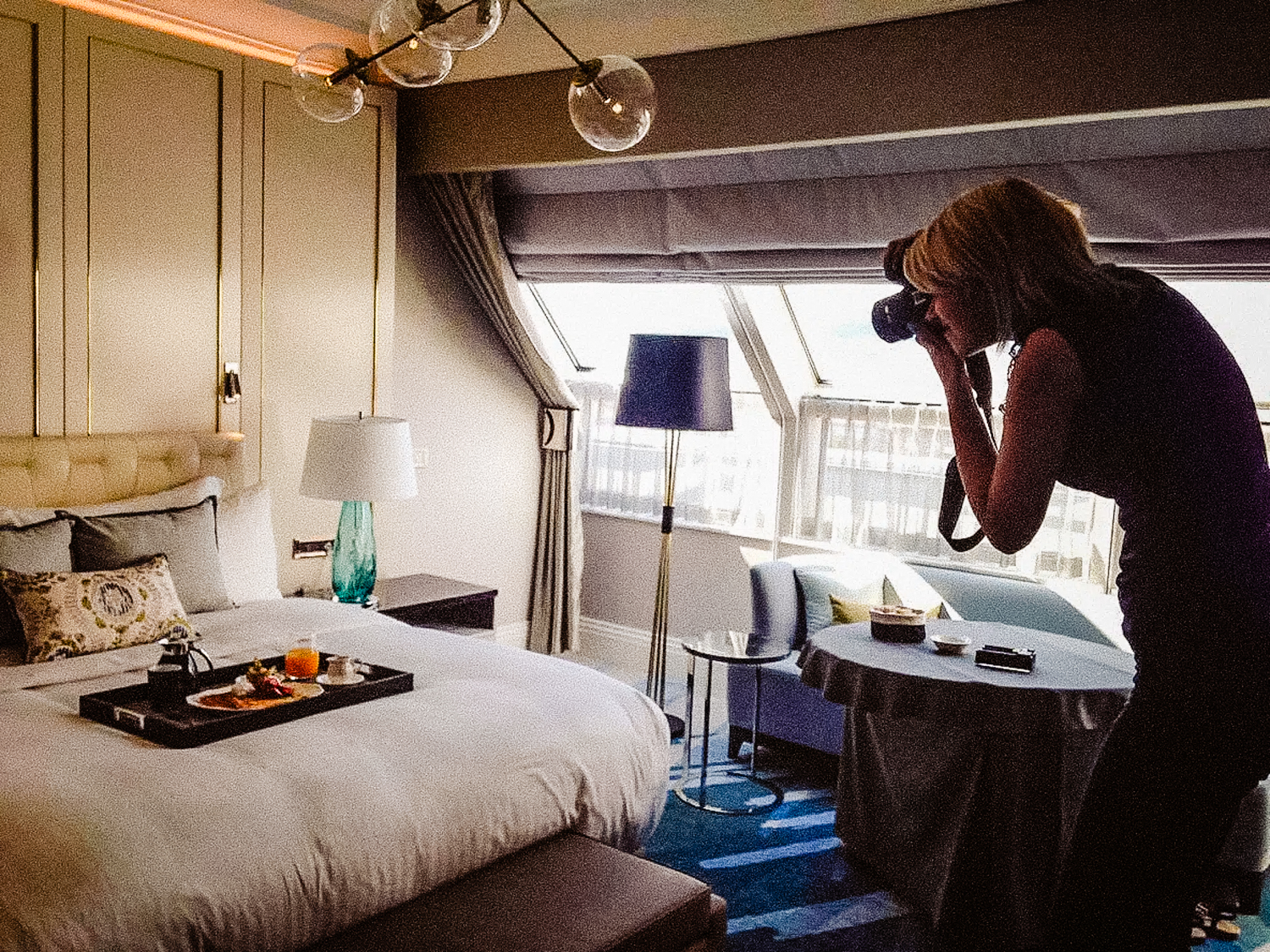 Eszter from Emerald Photo UK is photographing food at Ritz Hotel in Budapest.