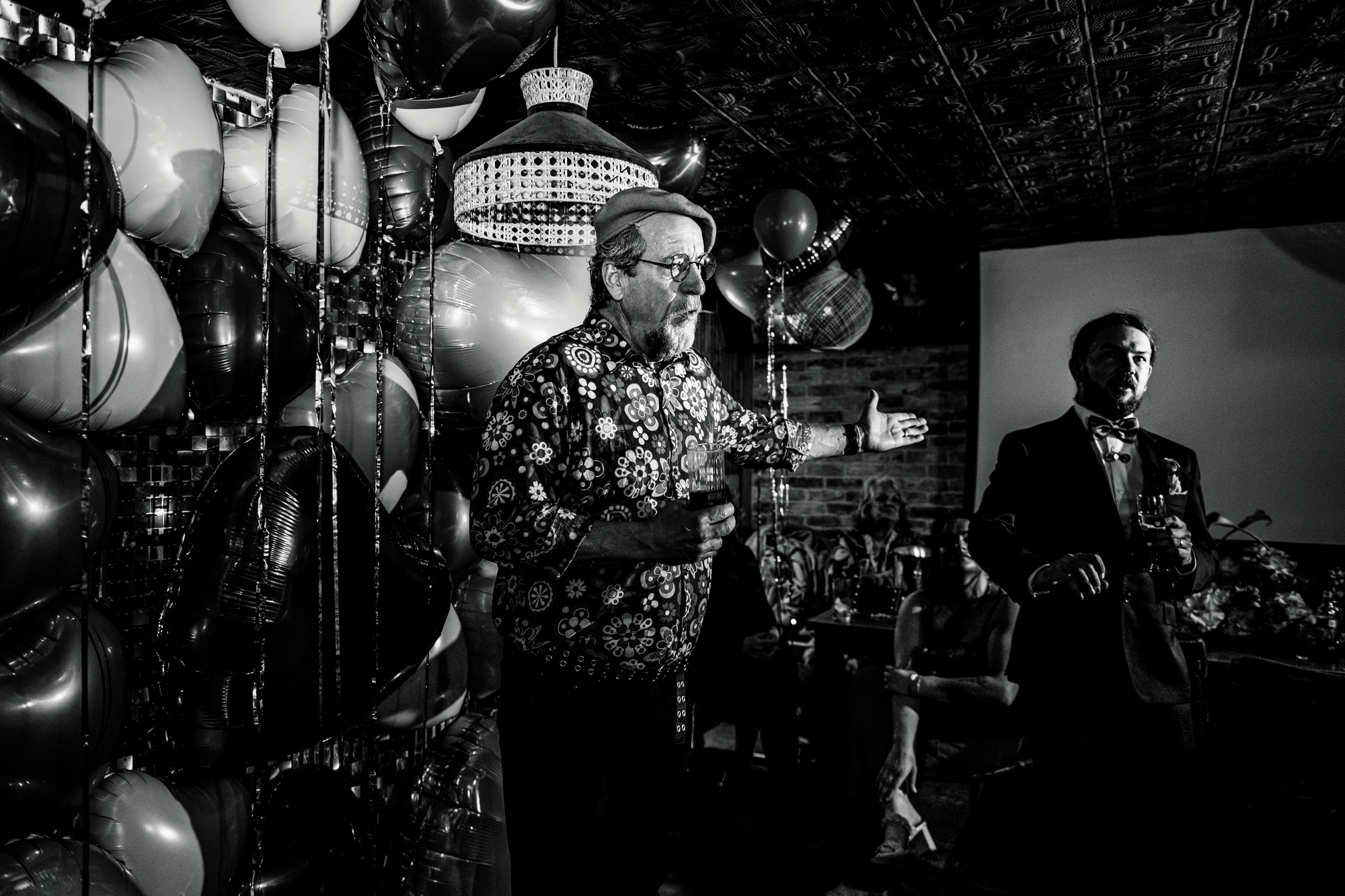 Guests listening to a speech in the Playroom.
